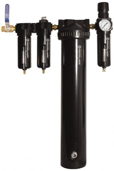 PRO-SOURCE - 30 CFM at 100 psi Inlet, 5 Stage Heavy-Duty Desiccant Dryer - 1/2" NPT Inlet/Outlet x 15" Long x 5-1/2" Wide x 26-1/2" High - Americas Tooling