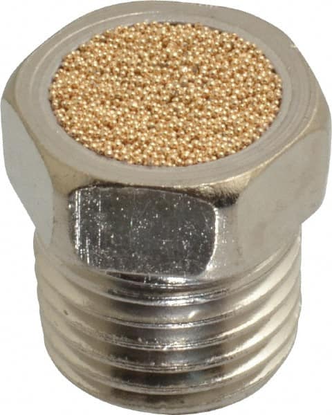 PRO-SOURCE - 1/4 Male NPT, 9/16" Hex, 5/8" OAL, Breather Vent - 150 Max psi, Bronze - Americas Tooling