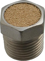 PRO-SOURCE - 3/8 Male NPT, 11/16" Hex, 3/4" OAL, Breather Vent - 150 Max psi, Bronze - Americas Tooling