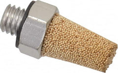 PRO-SOURCE - 10-32 Male NPT, 5/16" Hex, 45/64" OAL, Exhaust Muffler - 300 Max psi, 72 Decibel Rating, Sintered Bronze - Americas Tooling