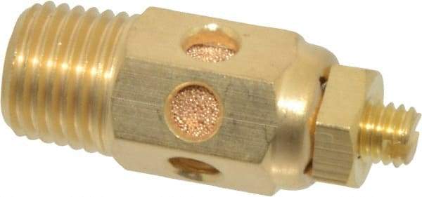 PRO-SOURCE - 1/4 Male NPT, 9/16" Hex, 1-9/16" OAL, Speed Control Muffler - 300 Max psi, 30 CFM, Brass - Americas Tooling