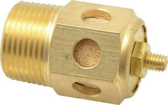 PRO-SOURCE - 3/4 Male NPT, 1-1/16" Hex, 2-3/8" OAL, Speed Control Muffler - 300 Max psi, 70 CFM, Brass - Americas Tooling