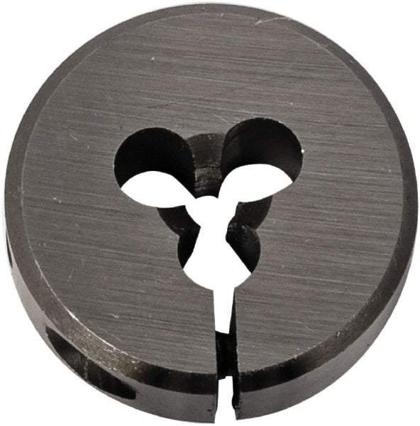 Union Butterfield - 7/16-14 UNC Thread, 1" Outside Diam Chromium Steel Round Die - 3/8" Thick, Right Hand Thread, Series 2010, Adjustable - Exact Industrial Supply