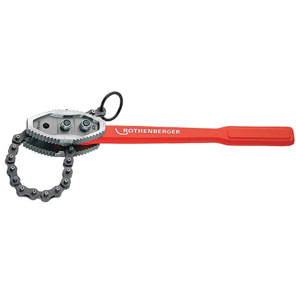 Rothenberger - 50" Max Pipe Capacity, 57" Long, Chain Tong Wrench - 8" Actual OD, 49-1/2" Handle Length - Americas Tooling