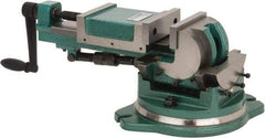 Gibraltar - 5" Jaw Width, 5-23/32" Jaw Opening Capacity, 3-Way Angle Swivel Machine Vise - Manual Operation, 1 Station, 25" Long x 8.46" High x 1-1/2" Deep, Cast Iron - Americas Tooling