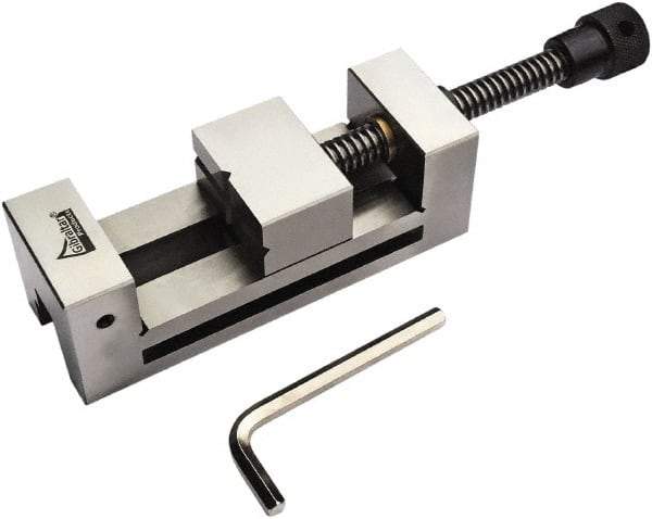 Gibraltar - 2.48" Jaw Width, 3.43 Jaw Opening Capacity, 1.26" Jaw Height, Toolmaker's Vise - Flat Jaw, 0.00012" Parallelism, 0.0002" Squareness, 230mm OAL x 2.48" OAH - Americas Tooling