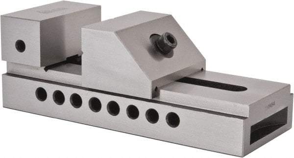 Gibraltar - 3" Jaw Width, 3-3/8" Jaw Opening Capacity, 4" Jaw Height, Toolmaker's Vise - Flat Jaw, 0.005" Parallelism, 0.005" Squareness, 7-1/2" OAL x 2.76" OAH - Americas Tooling