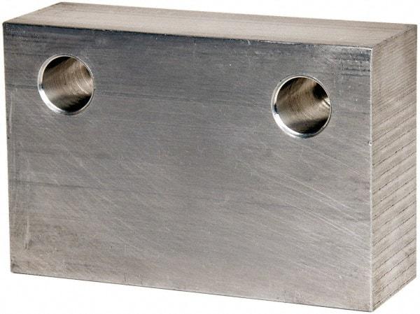 Gibraltar - 6" Wide x 4" High x 2" Thick, Flat/No Step Vise Jaw - Soft, Aluminum, Fixed Jaw, Compatible with 6" Vises - Americas Tooling