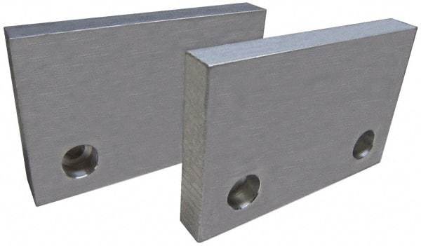 Gibraltar - 6" Wide x 3" High x 3/4" Thick, Flat/No Step Vise Jaw - Soft, Aluminum, Fixed Jaw, Compatible with 6" Vises - Americas Tooling