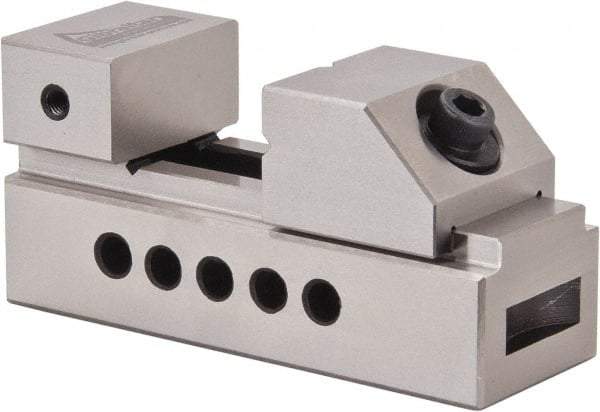 Gibraltar - 1-27/64" Jaw Width, 1-1/2" Jaw Opening Capacity, 0.91" Jaw Height, Toolmaker's Vise - Flat Jaw, 0.003" Parallelism, 0.005" Squareness, 100mm OAL x 1.89" OAH - Americas Tooling