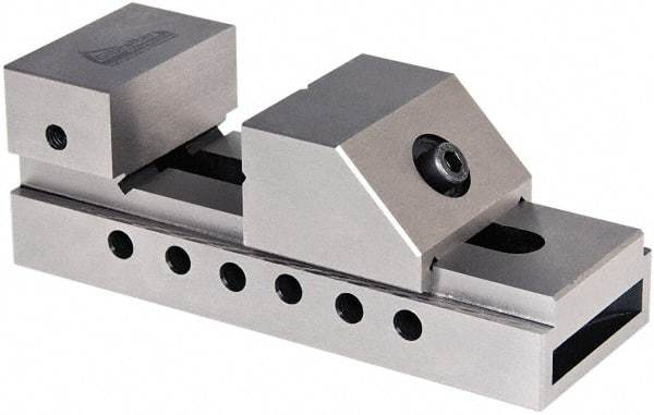 Gibraltar - 2" Jaw Width, 2-3/8" Jaw Opening Capacity, 2-9/16" Jaw Height, Toolmaker's Vise - Flat Jaw, 0.00012" Parallelism, 0.0002" Squareness, 5-1/2" OAL x 1-31/32" OAH - Americas Tooling