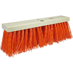 18″ Street Broom, 5-1/4″ Trim Length, Orange Polypropylene Fill - Americas Tooling