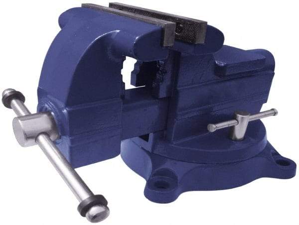 Gibraltar - 6" Jaw Width x 6" Jaw Opening Capacity, 4-3/16" Throat Depth, Bench & Pipe Combination Vise - 1/8 to 3" Pipe Capacity, Swivel Base, Bolt Down Attachment, Ductile Iron - Americas Tooling