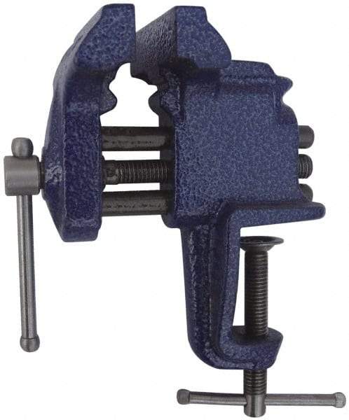 Gibraltar - 3" Jaw Width, 2-1/2" Opening Capacity, 2-5/8" Throat Depth, Cast Iron Stationary Bench Vise - Clamp-On Base Attachment - Americas Tooling