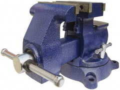 Gibraltar - 5-1/2" Jaw Width x 6" Jaw Opening Capacity, 3-3/4" Throat Depth, Bench & Pipe Combination Vise - 1/8 to 3" Pipe Capacity, Swivel Base, Bolt Down Attachment, Ductile Iron - Americas Tooling