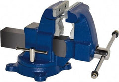 Gibraltar - 6-1/2" Jaw Width x 6-1/2" Jaw Opening Capacity, 5-1/2" Throat Depth, Bench & Pipe Combination Vise - 1/8 to 3-1/2" Pipe Capacity, Swivel Base, Bolt Down Attachment, Ductile Iron - Americas Tooling