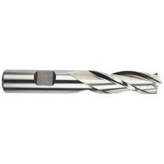 1-1/2 Dia. x 4-1/2 Overall Length 3-Flute Square End High Speed Steel SE End Mill-Round Shank-Center Cutting -Uncoated - Americas Tooling