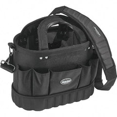 Bucket Boss - 13 Pocket Black Ballistic Polyester Tool Tote - 14" Wide x 8" Deep x 10" High - Americas Tooling