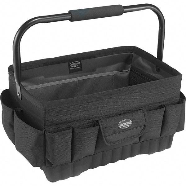 Bucket Boss - 20 Pocket Black Ballistic Polyester Tool Bag - 18" Wide x 12" Deep x 10" High - Americas Tooling