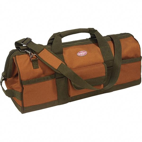 Bucket Boss - 16 Pocket Brown & Green Polyester Tool Bag - 24" Wide x 10" Deep x 10" High - Americas Tooling