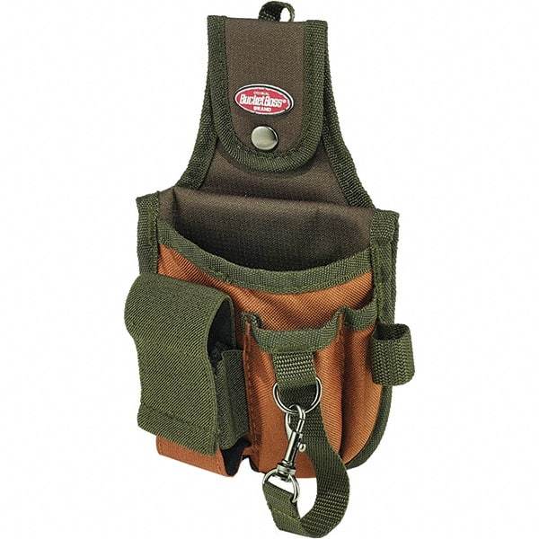 Bucket Boss - Nail & Tool Pouch - 5 Pocket, Brown/Green, Polyester - Americas Tooling