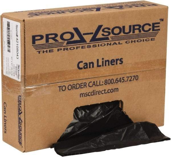 PRO-SOURCE - 1.1 mil Thick, Heavy-Duty Trash Bags - Hexene Resins, Roll Dispenser, 43" Wide x 47" High, Black - Americas Tooling
