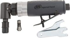 Ingersoll-Rand - 1/4" Collet, Angle Handle, Straight Air Die Grinder - 20,000 RPM, Rear Exhaust, 23 CFM, 0.33 hp, 1/4" Inlet - Americas Tooling