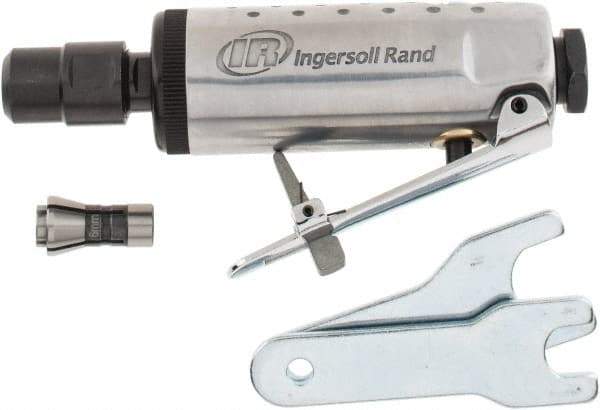 Ingersoll-Rand - 1/4" Collet, Straight Handle, Angle Air Die Grinder - 28,000 RPM, Front Exhaust, 24 CFM, 0.25 hp, 1/4" Inlet - Americas Tooling