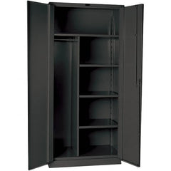 Hallowell - 4 Shelf Combination Storage Cabinet - Steel, 48" Wide x 24" Deep x 78" High, Gray - Americas Tooling