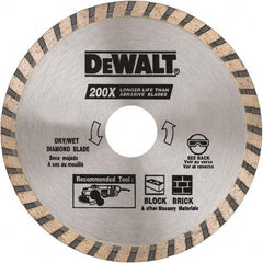 DeWALT - 4-1/2" Diam, 5/8 & 7/8" Arbor Hole Diam, Wet & Dry Cut Saw Blade - Diamond Matrix, Standard Round Arbor - Americas Tooling