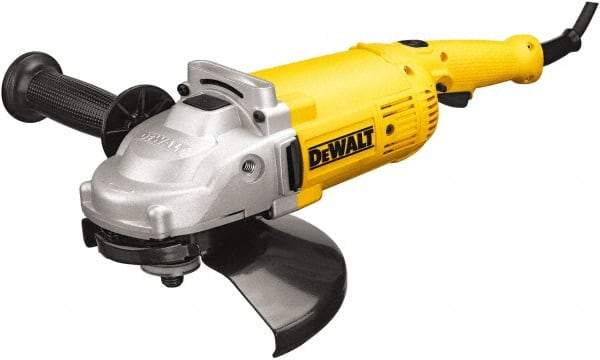 DeWALT - 9" Wheel Diam, 6,500 RPM, Corded Angle & Disc Grinder - 5/8-11 Spindle, 120 Volts - Americas Tooling