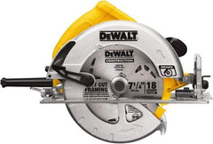 DeWALT - 15 Amps, 7-1/4" Blade Diam, 5,200 RPM, Electric Circular Saw - 120 Volts, 5/8" Arbor Hole, Right Blade - Americas Tooling