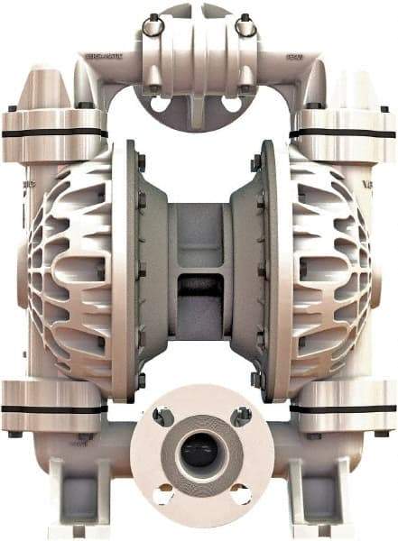 Versa-Matic - 1-1/4 \x96 1-1/2 NPT, Air Operated Diaphragm Pump - PTFE Diaphragm, Polypropylene Housing - Americas Tooling