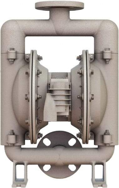 Versa-Matic - 1-1/4 \x96 1-1/2 NPT, Air Operated Diaphragm Pump - PTFE Diaphragm, Aluminum Housing - Americas Tooling