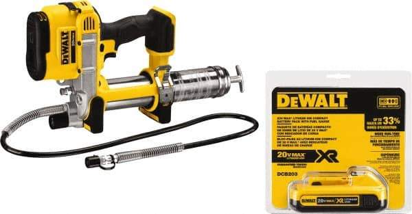 DeWALT - 10,000 Max psi, Flexible Battery-Operated Grease Gun - 16 oz Capacity, Bulk & Cartridge Fill, Includes Shoulder Strap & Battery - Americas Tooling