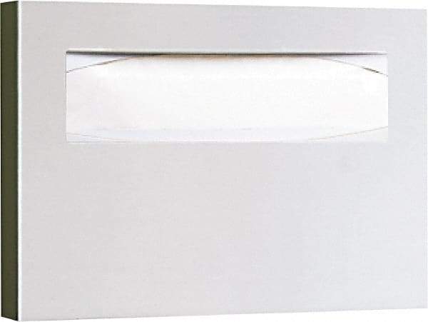 Bobrick - 250 Capacity Satin Stainless Steel Finish Stainless Steel Toilet Seat Cover Dispenser - 11" High x 15-3/4" Wide 2" Deep, Holds 2 Half Fold Sleeves - Americas Tooling