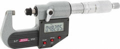 SPI - 0 to 1" Range, 0.00005" Resolution, Standard Throat IP65 Electronic Outside Micrometer - 0.0001" Accuracy, Ratchet Stop Thimble, Carbide-Tipped Face, LR44 Battery, Includes NIST Traceable Certification of Inspection - Americas Tooling