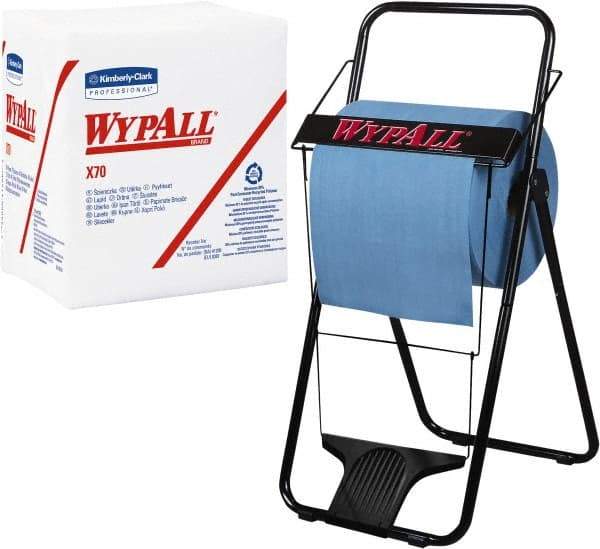 WypAll - X70 1/4 Fold Shop Towel/Industrial Wipes - Poly Pack, 12-1/2" x 12-1/2" Sheet Size, White - Americas Tooling