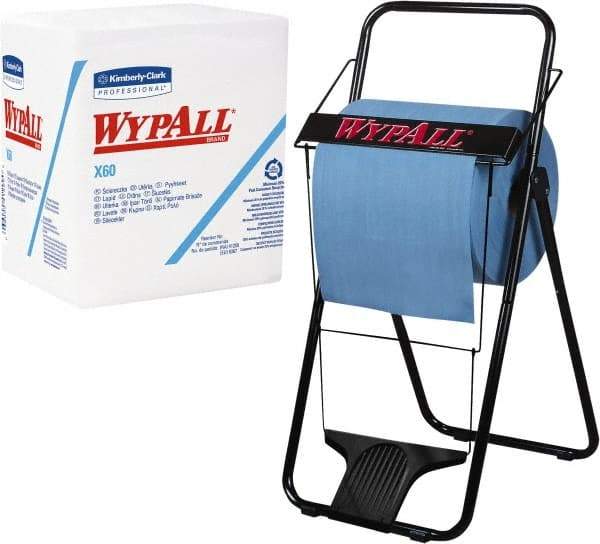 WypAll - X60 1/4 Fold Shop Towel/Industrial Wipes - Poly Pack, 12-1/2" x 12" Sheet Size, White - Americas Tooling