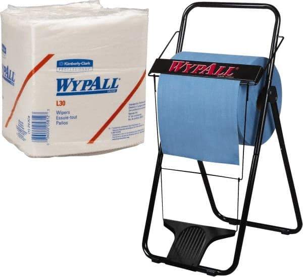 WypAll - L30 1/4 Fold General Purpose Wipes - Poly Pack, 13" x 12-1/2" Sheet Size, White - Americas Tooling