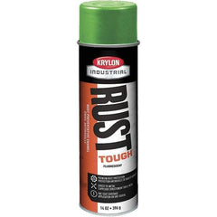 Krylon - Green, 15 oz Net Fill, Fluorescent, Acrylic Enamel Spray Paint - 15 to 20 Sq Ft per Can, 20 oz Container - Americas Tooling