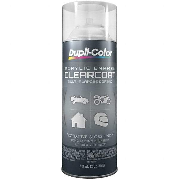 Dupli-Color - Crystal Clear, Flat, Acrylic Enamel Spray Paint - 12 to 14 Sq Ft per Can, 12 oz Container - Americas Tooling