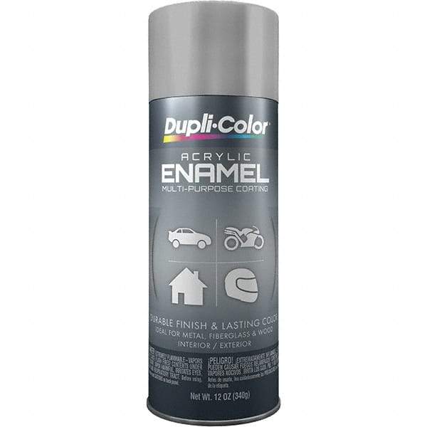 Dupli-Color - Medium Gray, Gloss, Acrylic Enamel Spray Paint - 12 to 14 Sq Ft per Can, 12 oz Container - Americas Tooling