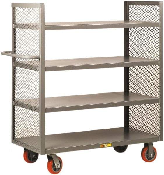 Little Giant - 3,600 Lb Capacity, 4 Shelf, 2-Sided Steel Truck - 53-1/2" Long x 24" Wide x 57" High, Polyurethane Wheels - Americas Tooling