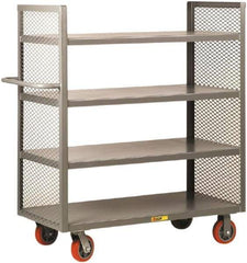 Little Giant - 3,600 Lb Capacity, 4 Shelf, 2-Sided Steel Truck - 53-1/2" Long x 30" Wide x 57" High, Polyurethane Wheels - Americas Tooling