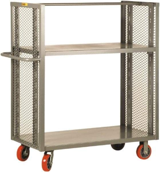 Little Giant - 3,600 Lb Capacity, 1 Shelf, 2-Sided Steel Truck - 53-1/2" Long x 24" Wide x 57" High, Polyurethane Wheels - Americas Tooling