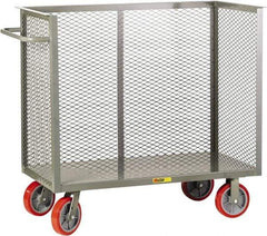 Little Giant - 3,600 Lb Capacity, 3-Sided Steel Bulk Truck - 53-1/2" Long x 24" Wide x 47" High, Polyurethane Wheels - Americas Tooling