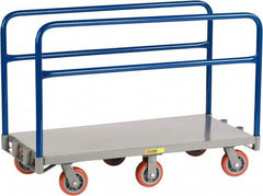 Little Giant - 3,600 Lb Capacity Steel 6-Wheeled Platform Truck - Steel Deck, 36" OAW, 60" Platform Length x 9" Platform Height, Polyurethane Casters - Americas Tooling