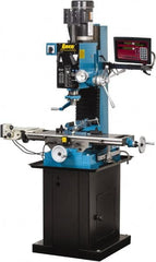 Enco - 1 Phase, 20" Swing, Geared Head Mill Drill Combination - 37-1/2" Table Length x 28" Table Width, 22" Longitudinal Travel, 8" Cross Travel, 6 Spindle Speeds, 2 hp, 220 Volts - Americas Tooling