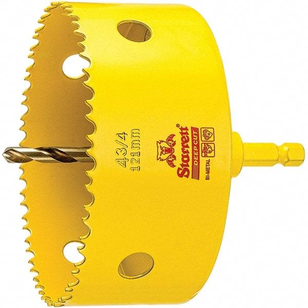 Starrett - 4-3/4" Diam, 2" Cutting Depth, Hole Saw - High Speed Steel Saw, Toothed Edge - Americas Tooling